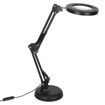 Lampka na biurko biurkowa LED z lupą szło powiększające obrotowy wysięgnik 2 sposoby mocowania