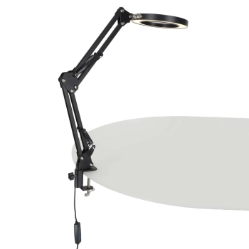 Lampka na biurko biurkowa LED z lupą szło powiększające obrotowy wysięgnik 2 sposoby mocowania