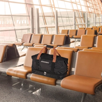 Torba podróżna sportowa bagaż podręczny do samolotu turystyczna czarna