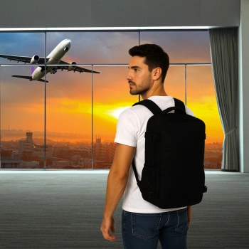 Plecak podróżny turystyczny bagaż czarny 45x30 cm