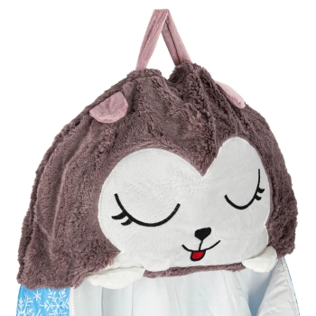 Śpiwór do spania dla dzieci turystyczny poduszka 2w1 135x50cm niebieski