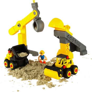 Piasek dla dzieci 1100g zamek pojazdy foremki figurki zestaw kreatywny