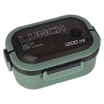 Lunch box śniadaniówka pudełko śniadaniowe z przegródkami dzielone 1200ml zielone