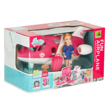 Samolot dla lalek rozkładany stewardessa akcesoria