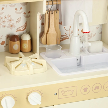 Kuchnia dla dzieci drewniana kran z wodą dźwięki światła 90cm