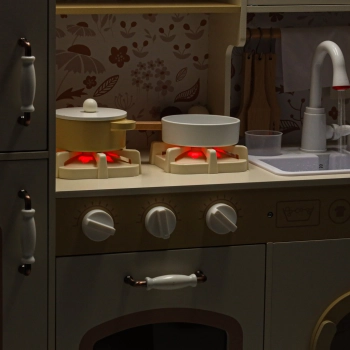 Kuchnia dla dzieci drewniana kran z wodą dźwięki światła 90cm