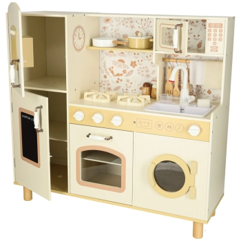 Kuchnia dla dzieci drewniana kran z wodą dźwięki światła 90cm