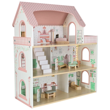 Domek dla lalek drewniany LULILO Peonio 70cm LED róż