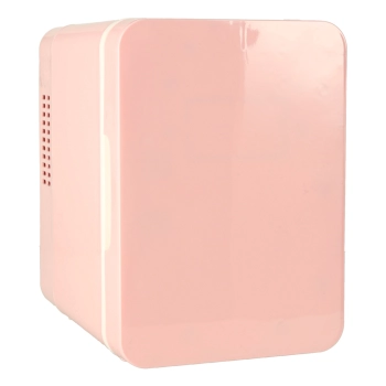 Lodówka turystyczna elektryczna samochodowa mini na jedzenie kosmetyki grzanie chłodzenie 2w1 4L różowa