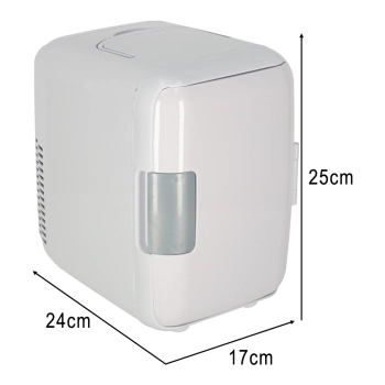 Lodówka turystyczna elektryczna samochodowa mini na jedzenie kosmetyki grzanie chłodzenie 2w1 4L biała