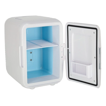 Lodówka turystyczna elektryczna samochodowa mini na jedzenie kosmetyki grzanie chłodzenie 2w1 4L biała
