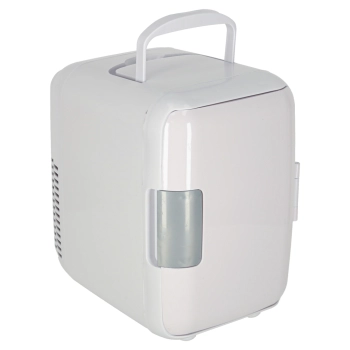 Lodówka turystyczna elektryczna samochodowa mini na jedzenie kosmetyki grzanie chłodzenie 2w1 4L biała