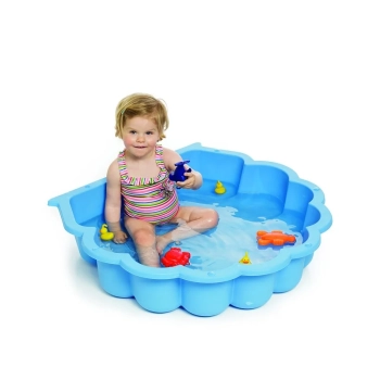 Piaskownica zamykana basen Muszelka podwójna 2w1 antypoślizgowe dno niebieska