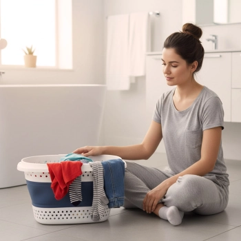 Kosz na pranie składany silikonowy duży koszyk 32L