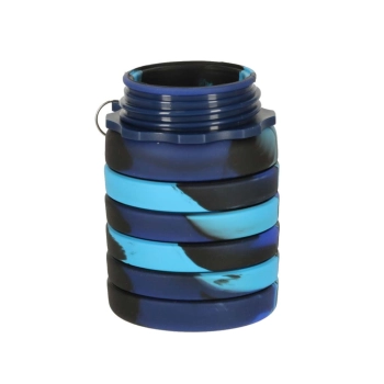 Butelka na wodę bidon silikonowy składany z uchwytem BPA FREE 500ml niebieski