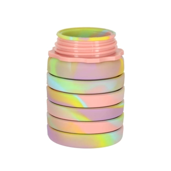 Butelka na wodę bidon silikonowy składany z uchwytem BPA FREE 500ml tęczowy