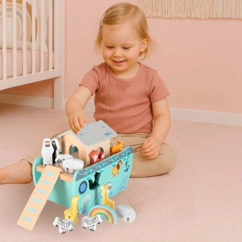 Sorter drewniany Lulilo Arka Noego statek zwierzątka 9 elementów