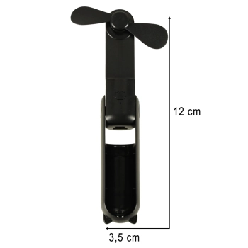 Wiatrak biurkowy wentylator mini ręczny składany wiatraczek przenośny USB czarny
