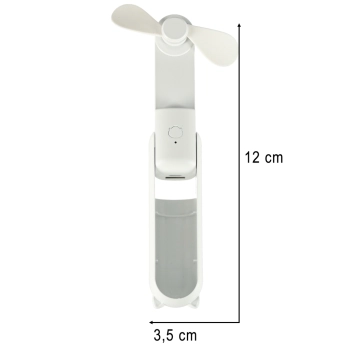 Wiatrak biurkowy wentylator mini ręczny składany wiatraczek przenośny USB biały