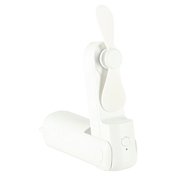 Wiatrak biurkowy wentylator mini ręczny składany wiatraczek przenośny USB biały