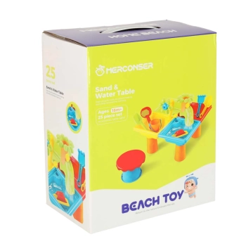 Stolik wodny cztery części piaskownica łopatki konewka stołek