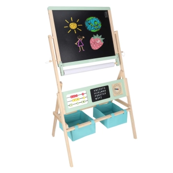 Tablica drewniana LULILO Kredo akcesoria kredy markery magnesy kosze 110cm