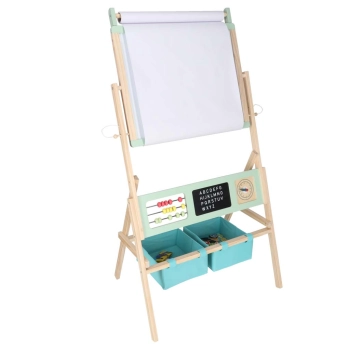 Tablica drewniana LULILO Kredo akcesoria kredy markery magnesy kosze 110cm