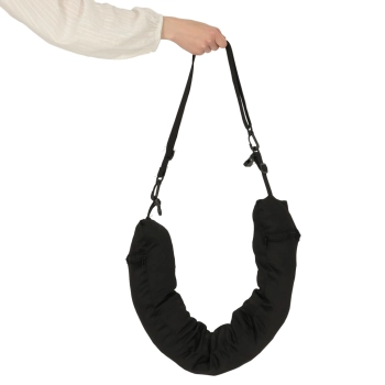 Poduszka turystyczna podróżna rogal zagłówek na szyję schowek do wypełnienia czarna