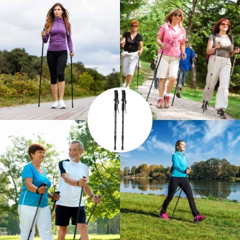 Kijki kije trekkingowe do nordic walking składane 2 sztuki czarne