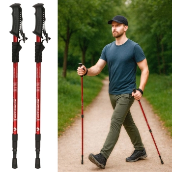 Kijki kije trekkingowe do nordic walking składane 2 sztuki czerwone
