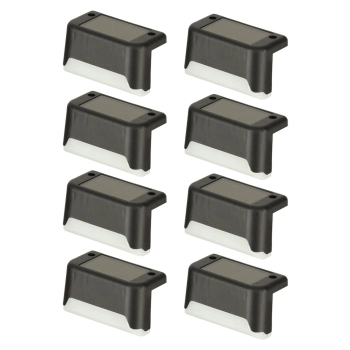 Lampa solarna schodowa ogrodowa zewnętrzna LED na schody czujnik zmierzchu 8 sztuk