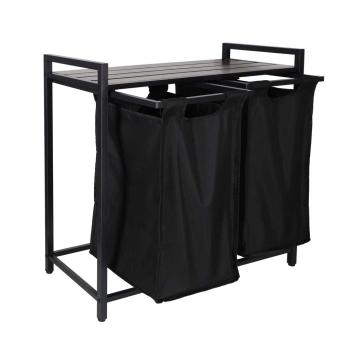 Kosz na pranie bieliznę 2 komory z półką blatem pojemnik loft 92l