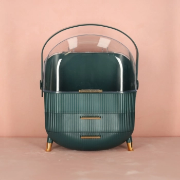 Szkatułka organizer na kosmetyki szafka zielona