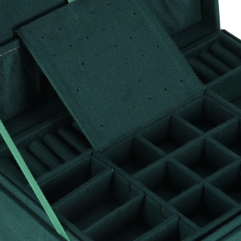 Szkatułka kuferek na biżuterię organizer zielony