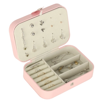 Szkatułka pudełko na biżuterię organizer różowy