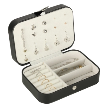 Szkatułka pudełko na biżuterię organizer czarny