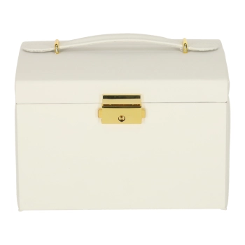 Szkatułka kuferek na biżuterię z szufladami biała