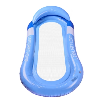 Materac dmuchany do pływania basenu wodny z siatką niebieski