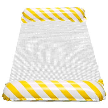 Materac dmuchany plażowy hamak wodny leżak fotel krzesło do pływania basenu żółty