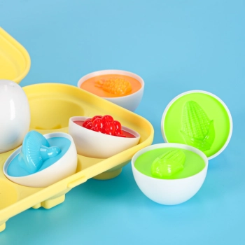 Układanka edukacyjna sorter dopasuj kształty jajka montessori owoce warzywa 6szt