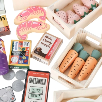 Market drewniany LULILO Melo stragan supermarket z kasą