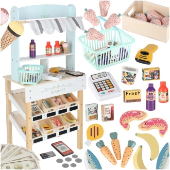 Market drewniany LULILO Melo stragan supermarket z kasą