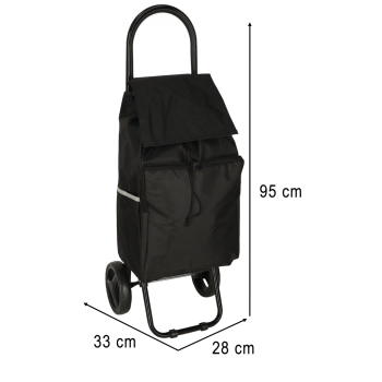 Wózek torba na zakupy na kółkach ze stelażem 95cm czarny