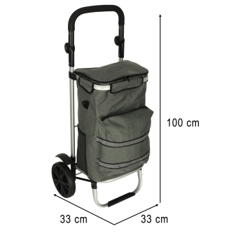 Wózek torba na zakupy na kółkach ze stelażem 100cm szary