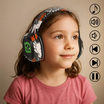 Słuchawki bezprzewodowe nauszne Bluetooth RGB Gaming Sport 200mAh czarne