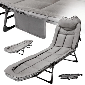 Łóżko turystyczne LUARO składane leżanka leżak polowe karpiowe biznesowe przenośne lekkie 190x63x30cm