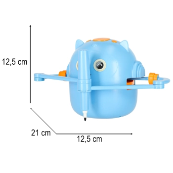 Robot edukacyjny interaktywny nauka rysowania pisania zestaw fiszki mazaki niebieski