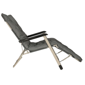 Leżak ogrodowy LUARO fotel składany turystyczny z poduszką szary
