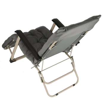 Leżak ogrodowy LUARO fotel składany turystyczny z poduszką szary