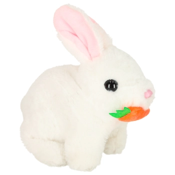 Królik króliczek z marchewką pluszowy chodzi rusza uszami